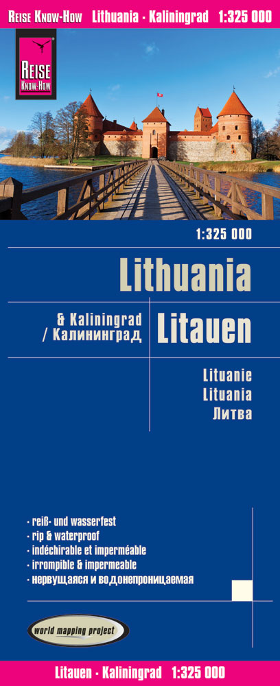 Road map Lithuania/Litauen &amp; Kaliningrad 1:325,000 6.A 2019