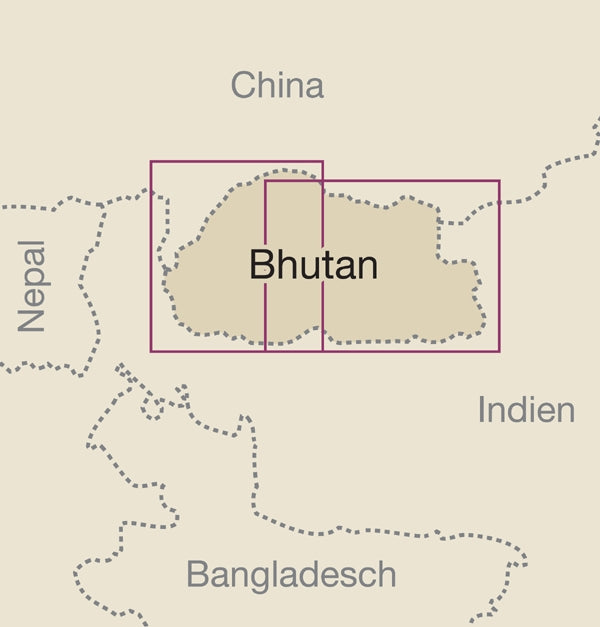 Wegenkaart Bhutan 1:250.000 2.A 2019