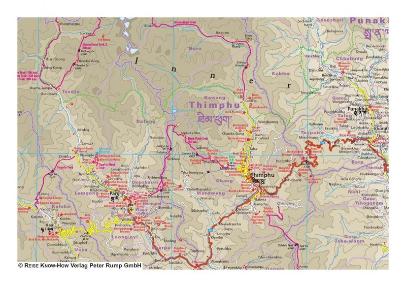 Wegenkaart Bhutan 1:250.000 2.A 2019