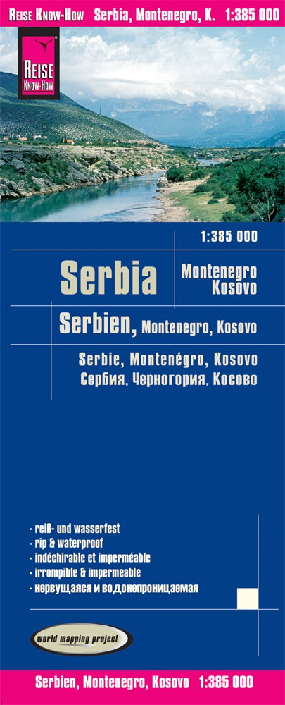 Road map Serbia-Montenegro-Kosovo 1:385,000 6.A 2019