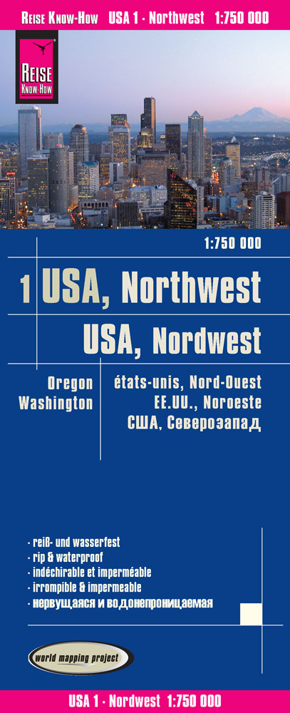 Wegenkaart USA-1 Northwest/Nordwesten 1:750.000 3.A 2017