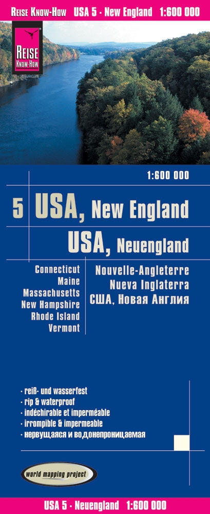 Map USA-5 New England/Neuengland 1:600,000 4.A 2018