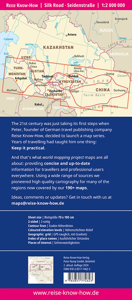 Road map Silk Road to China through Central Asia 1:1.8m 1.A 2017