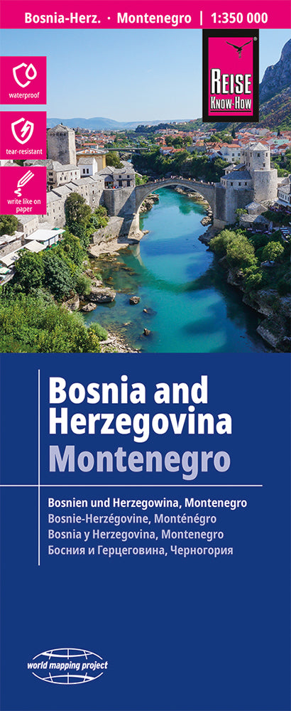 Road map Bosnia-Herzegovina/Montenegro 1:350,000 (2.A 2020)