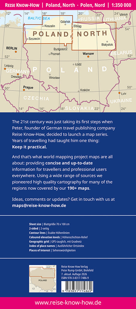 Landkaart Polen-Noord 1:350.000 7.A 2026