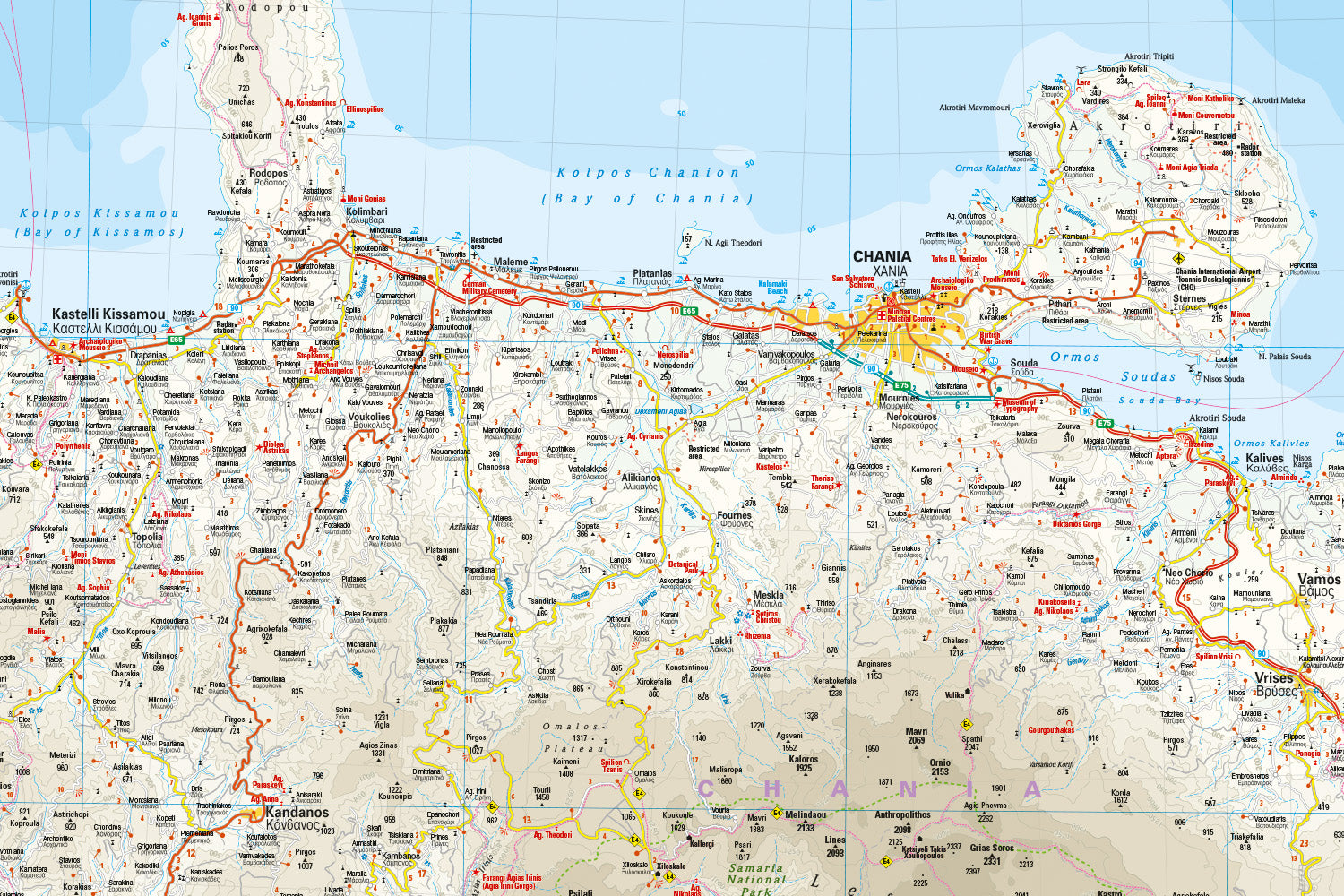 Road map Crete/Crete 1:140,000