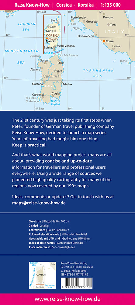 Road map Corsica 1:135,000
