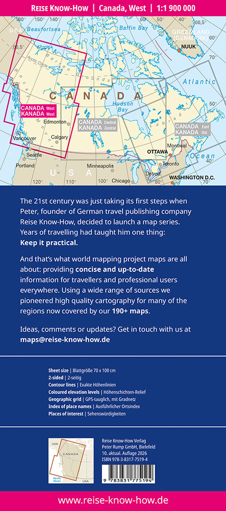 Wegenkaart Canada West 1:1,9m 10.A 2025