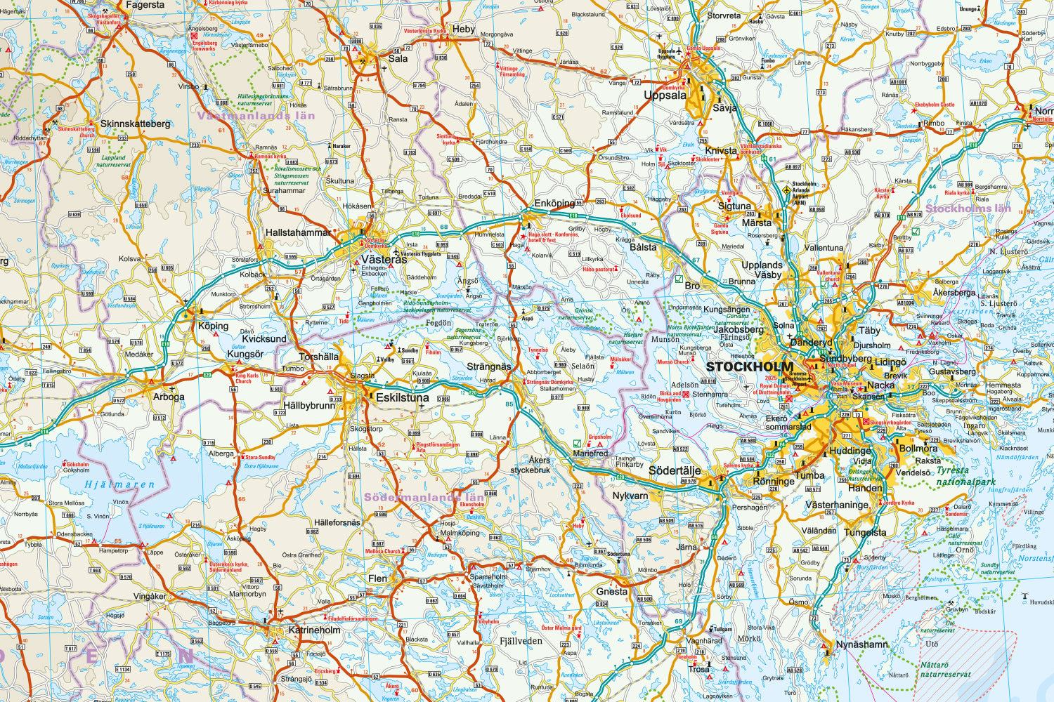 Wegenkaart Sweden - South 1:500.000  6.A 2026