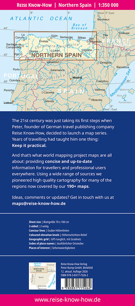 Wegenkaart Northern Spain / Way of St. James 1:350.000 12.A 2026