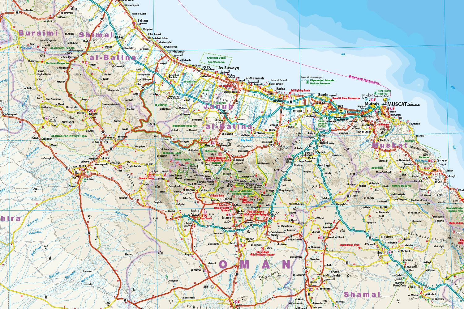 Road map Oman 1:850,000 10.A 2019