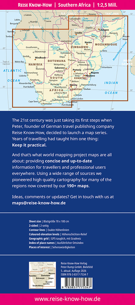 Wegenkaart Southern Africa - Zuidelijk Afrika 1:2,5m. 5.A 2026