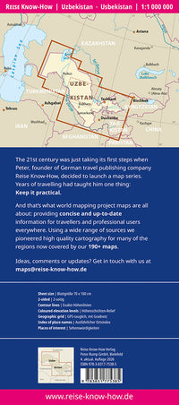 Wegenkaart Usbekistan 1:1m