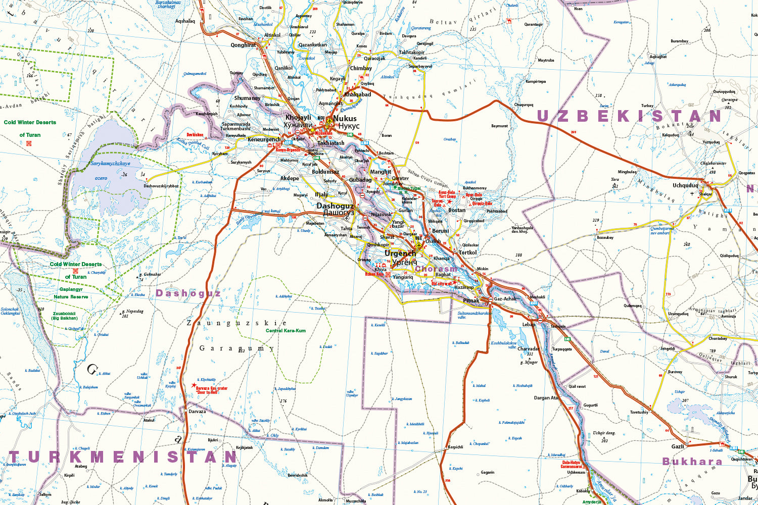 Road map Central Asia | Zentral-Asien 1:1 700,000 8.A 2018