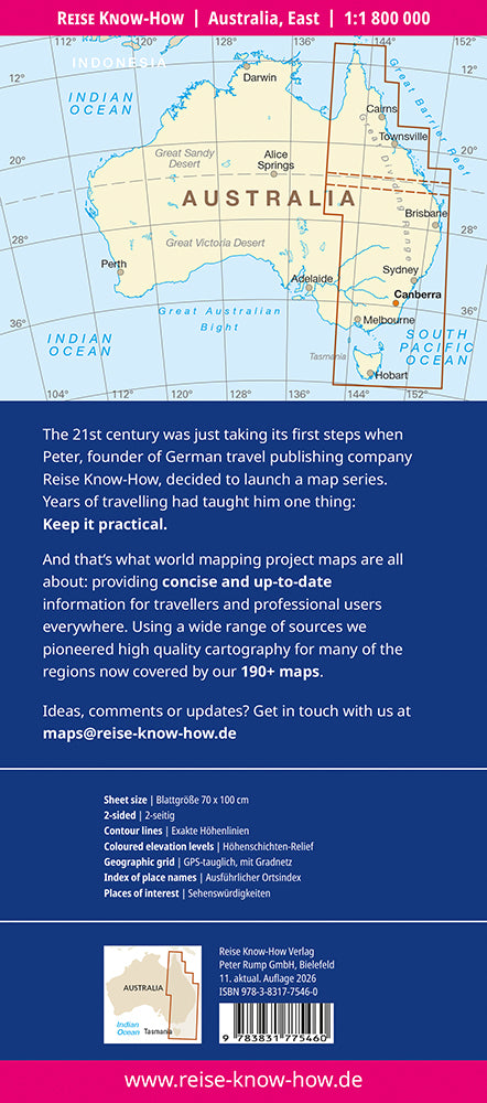 Map Australia-East/Australien-Ost 1:1 800,000 9.A 2019