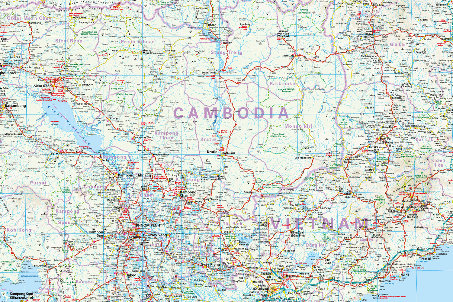 Road map Vietnam, Laos Cambodia 1:1.2mil. 7.A 2023