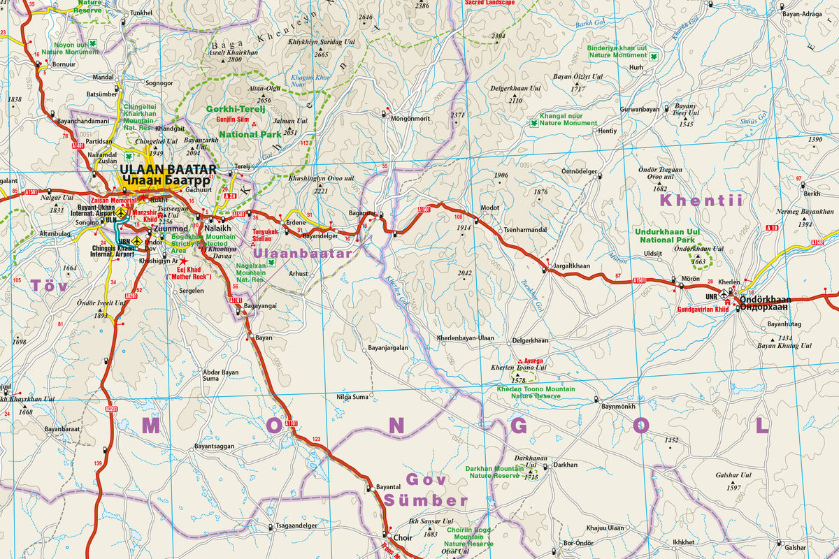 Landkaart Mongolia-Mongolei 1:1,6m  10.A 2026