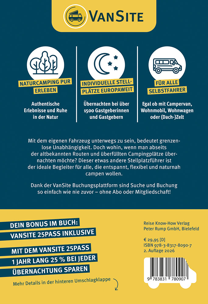 VanSite Stellplatzführer 2026 - Stellplätze in Deutschland und Europa