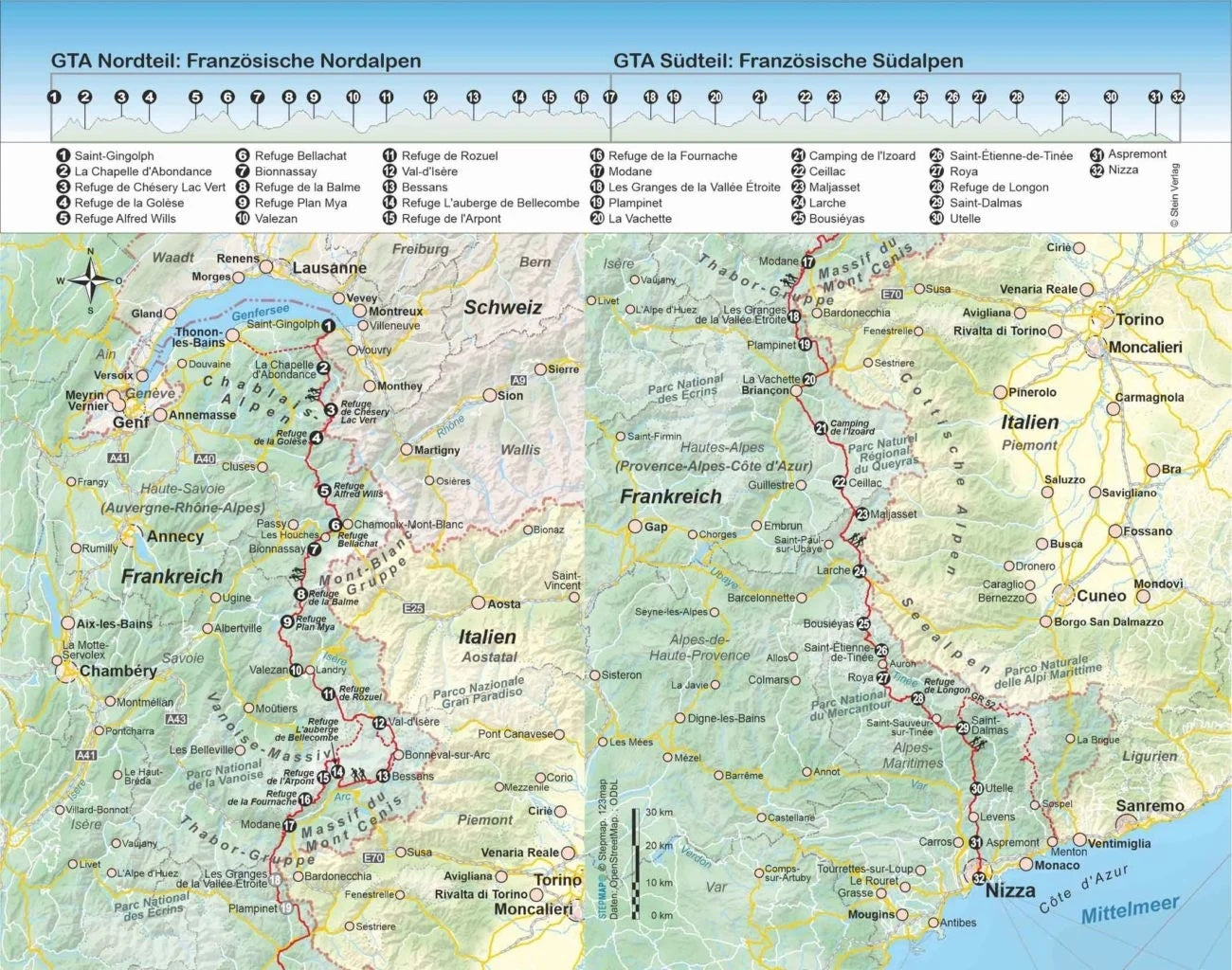 Wandelgids Frankreich: GR5 Genfersee-Nizza (107)