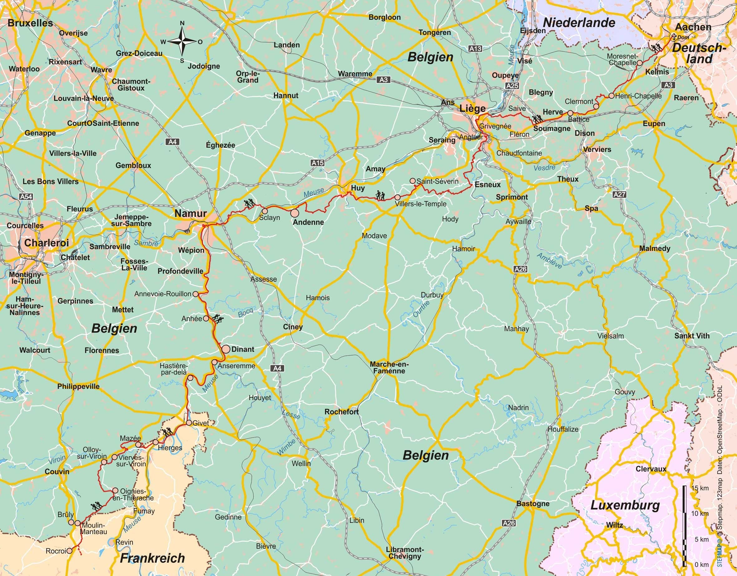 Wandelgids Belgien: Jakobsweg Via Mosana / Via Monastica (139)