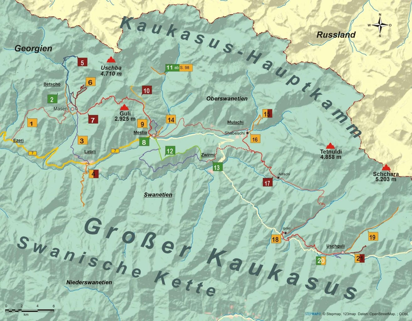 Wandelgids Georgien: 21 Wanderungen in Swanetien (429)