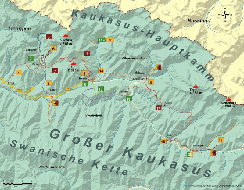 Wandelgids Georgien: 21 Wanderungen in Swanetien (429)
