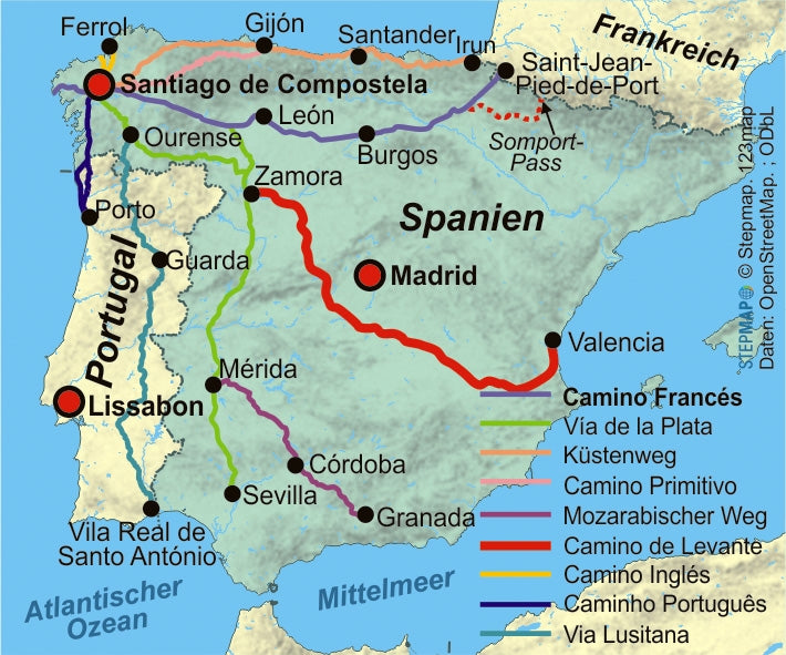 Spanien walking guide: Jakobsweg Camino de Levante von Valencia nach Zamora (271) 2.A 2020