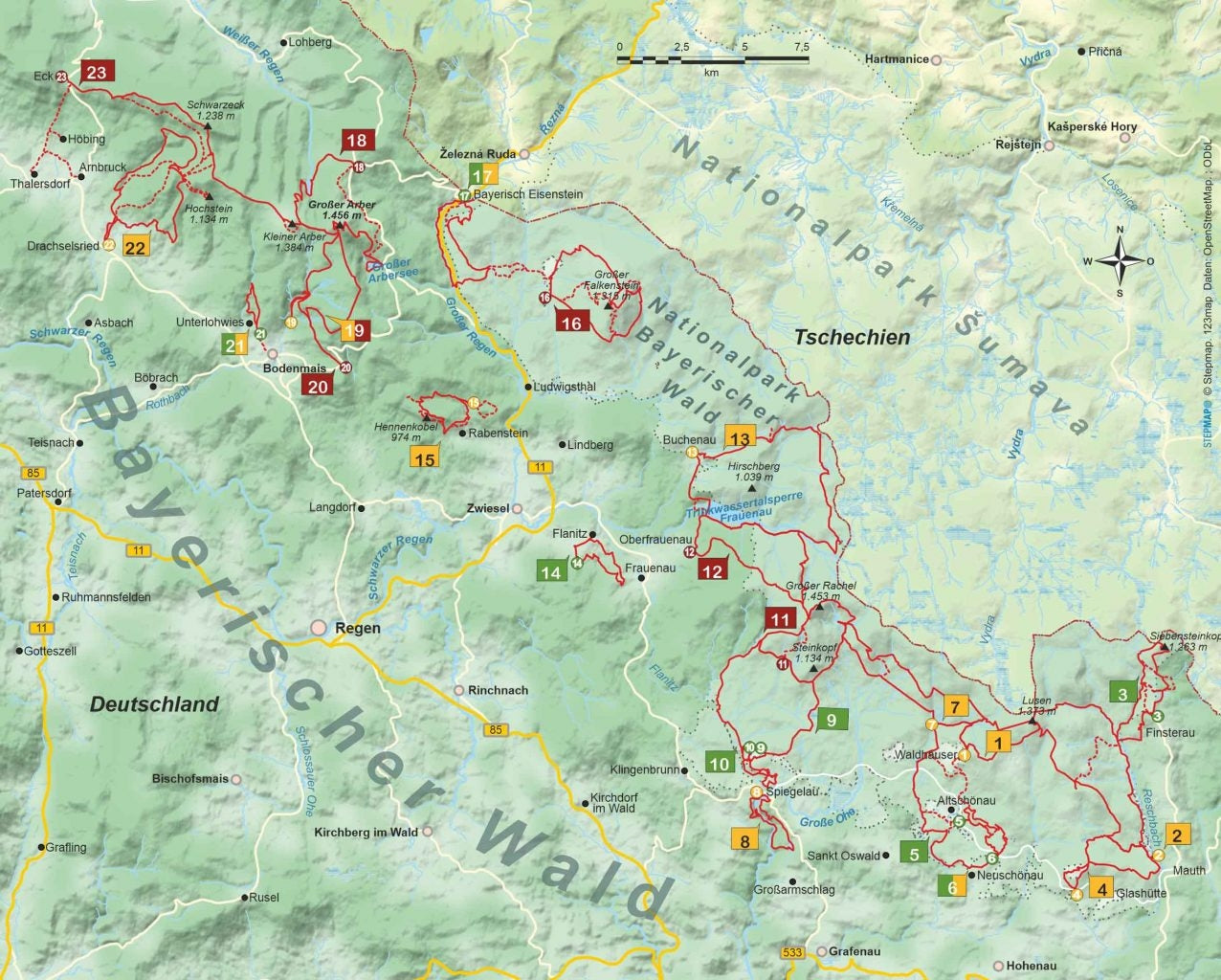 Wandelgids Regional Bayerischer Wald - 23 Wanderungen (433)