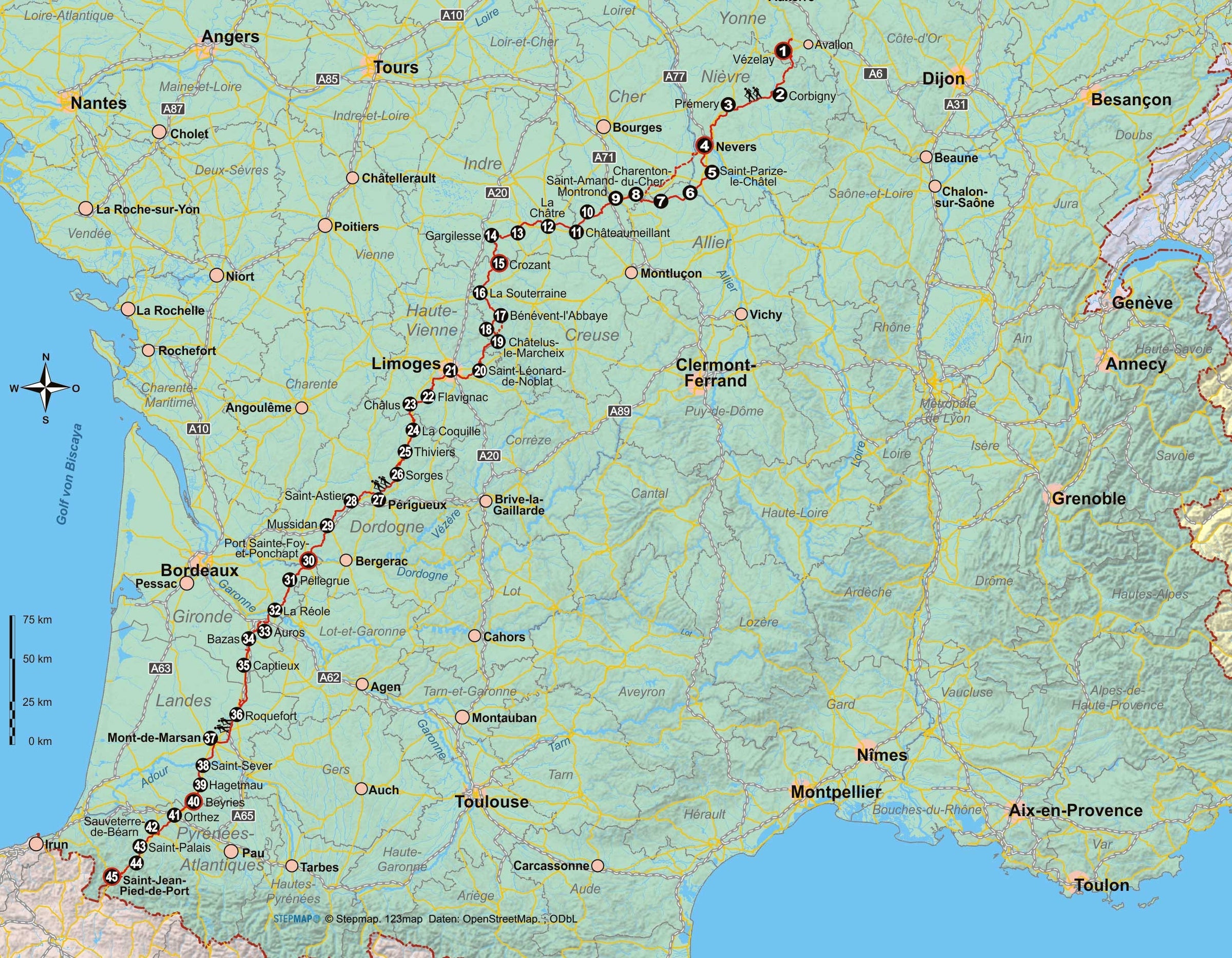 Wandelgids Frankrijk: Jakobsweg Via Lemovicensis (166) 4.A 2019
