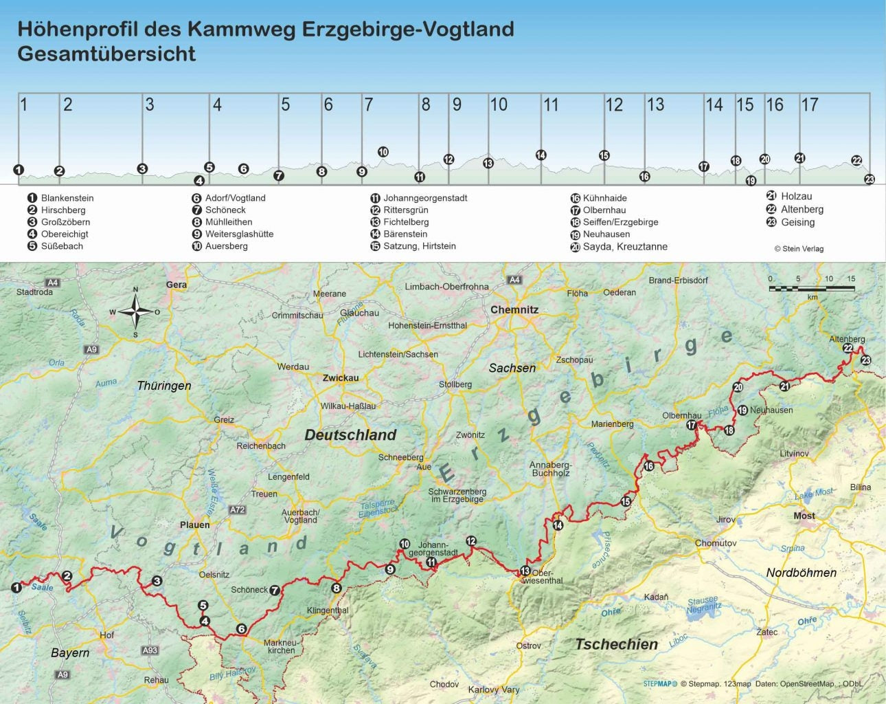 Wandelgids Kammweg  Erzgebirge-Vogtland (468)