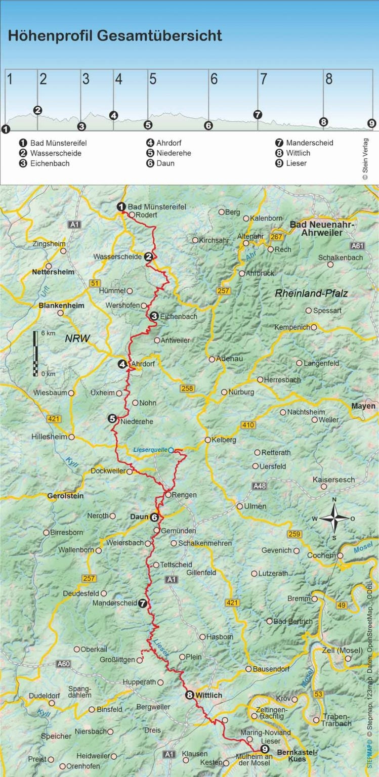 Wandelgids Wasserfallweg miet Lieserpfad - von Bad MÃ¼nstereifel nach Lieser (454)