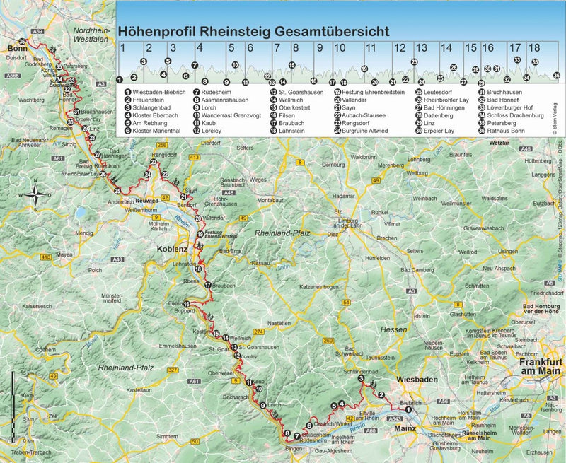 WanderfÃ¼hrer Rheinsteig von Wiesbaden nach Bonn