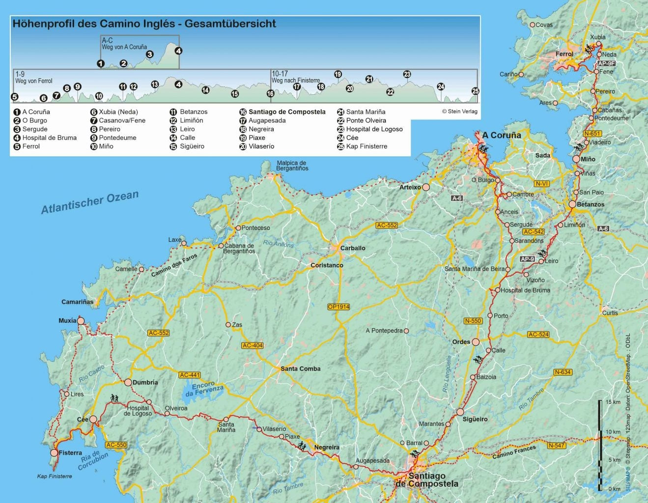 Wandelgids Spanje: Camino InglÃ©s  (343) 3.A 2021