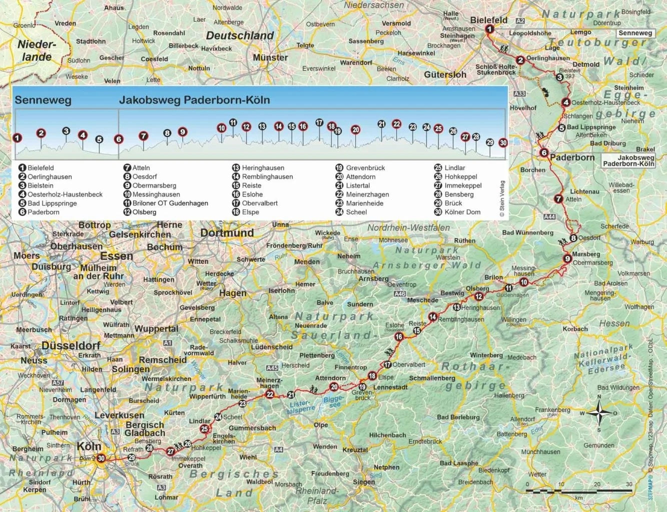 Wandelgids Jakobsweg Paderborn-KÃ¶ln (480)