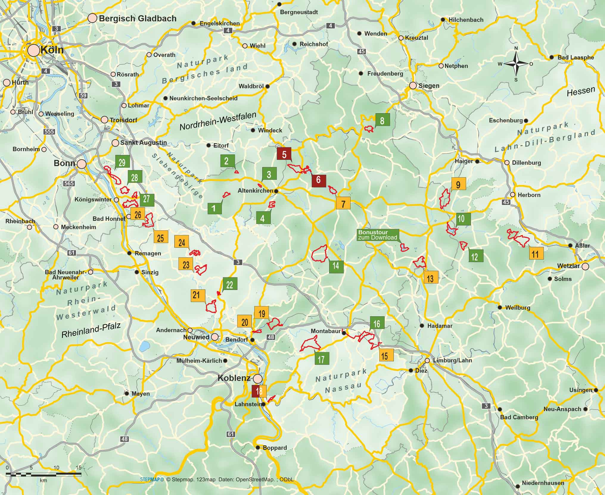 Wandelgids Westerwald mit Siebengebirge - 29 Touren (488)