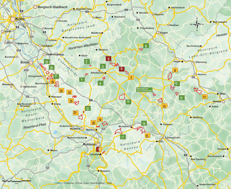 Wandelgids Westerwald mit Siebengebirge - 29 Touren (488)