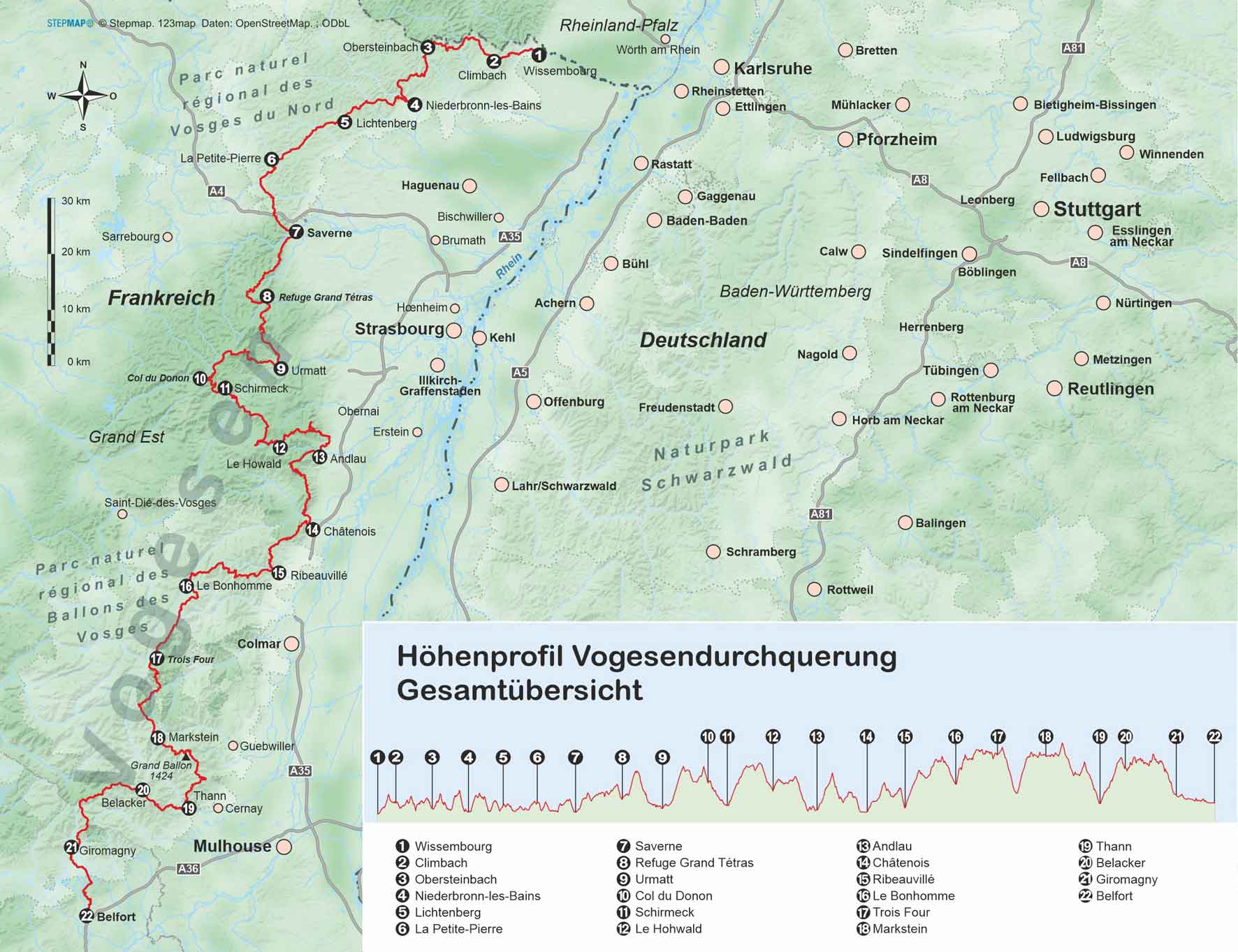 Wandelgids Frankreich: GR53/GR5 /Vogesendurchquerung 1.A 2025 (505)