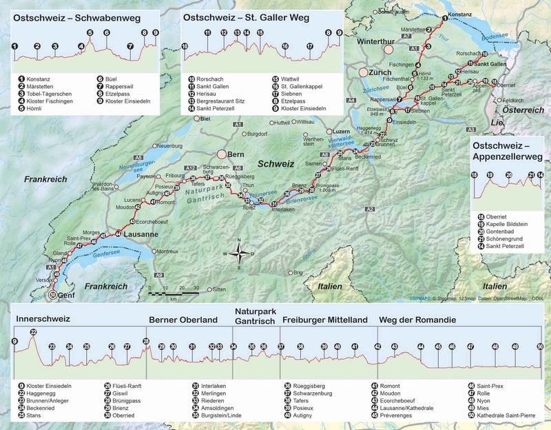 Wandelgids Zwitserland: Jakobsweg vom Bodensee zum Genfersee (117) 13.A 2025
