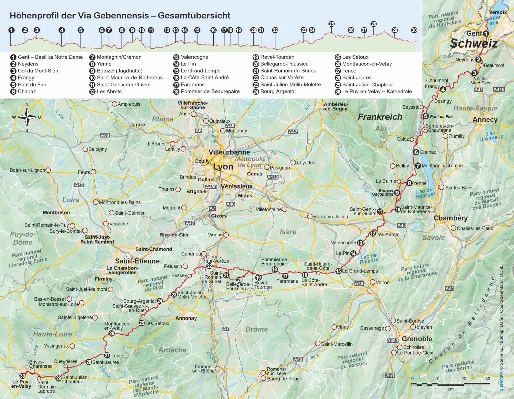 Wandelgids Frankreich: Jakobsweg Via Gebennensis (281)