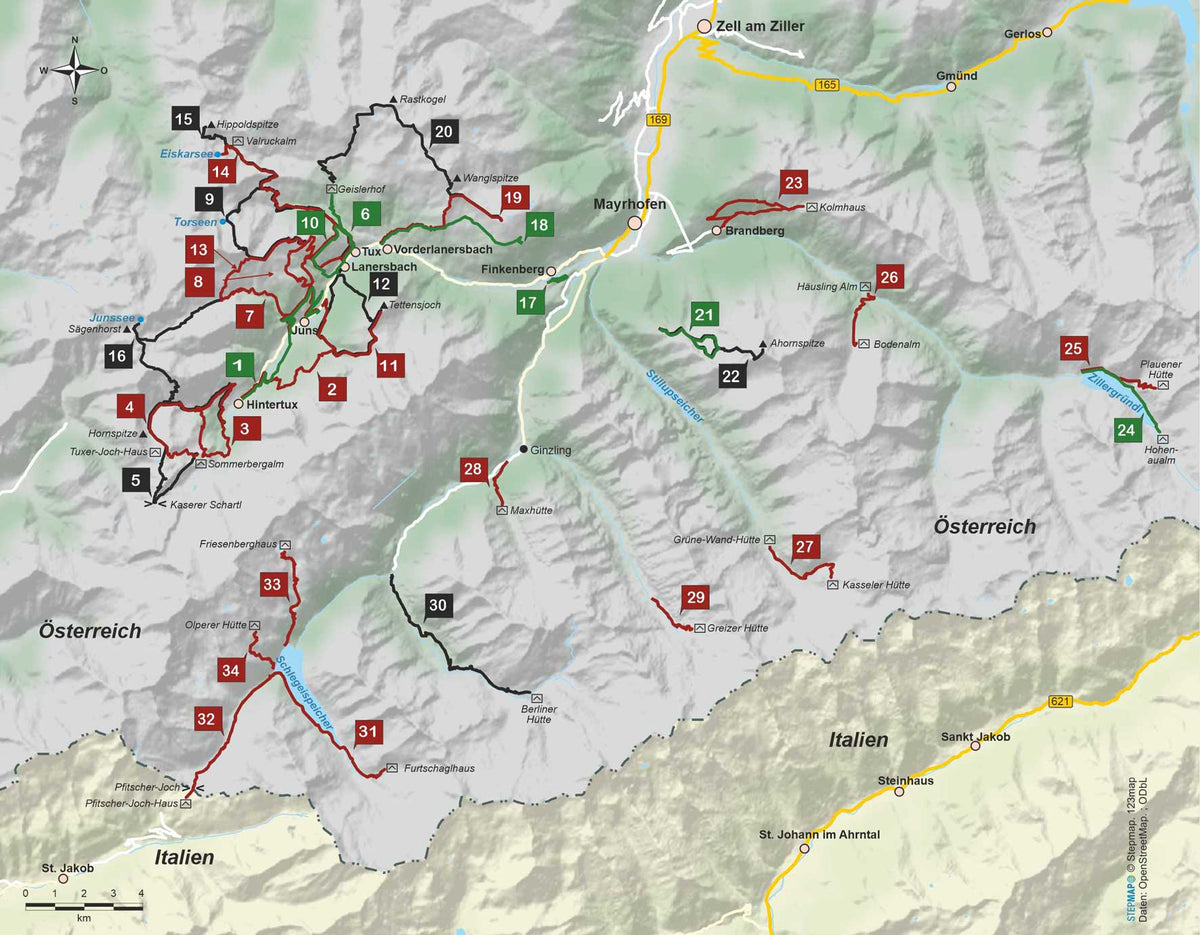Wandelgids Tuxertal und Umgebung – 34 Tageswanderungen (513) 1.A 2026