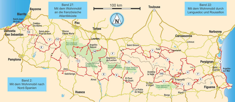 Camping guide WoMo 20: With mobile home use in the Pyrenees