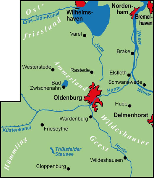 BVA-ADFC Regionalkarte Oldenburger Land 1:75,000 (5.A 2020)