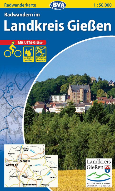 Cycling map Landkreis Gießen 1:50,000 (2.A 2015)