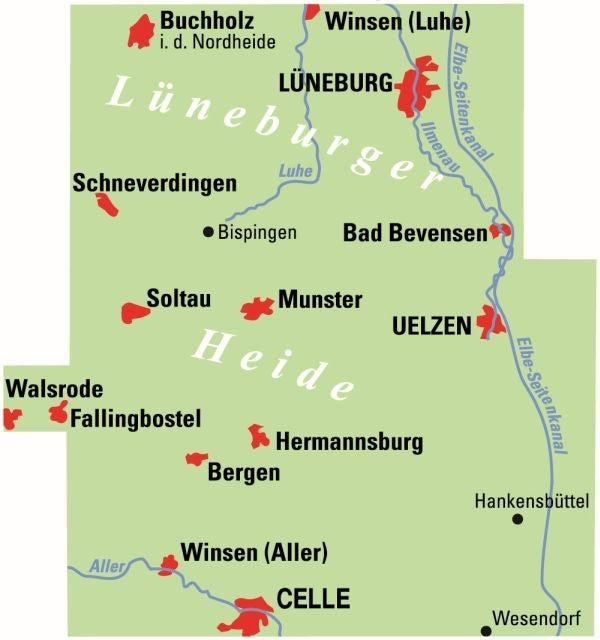 Cycling map BVA-ADFC Regionalkarte Lüneburger Heide 1:75,000