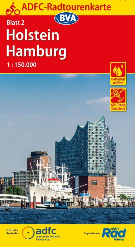 Fietskaart ADFC Radtourenkarte 2 Holstein - Hamburg 1:150.000 (2018)