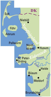 BVA-ADFC Regionalkarte Schleswig-Holsteinische Nordseeküste mit Inseln 1:75 000