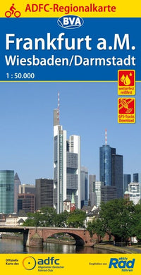 Cycling map ADFC Regionalkarte Frankfurt aM Weisbaden/Darmstadt 1:50,000 (2019)