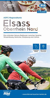Cycling map ADFC Regionalkarte Elsass Oberrhein Nord 1:75,000 (2019)