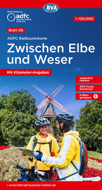 Fietskaart ADFC Radtourenkarte 6 Zwischen Elbe und Weser 1:150.000 (2022)