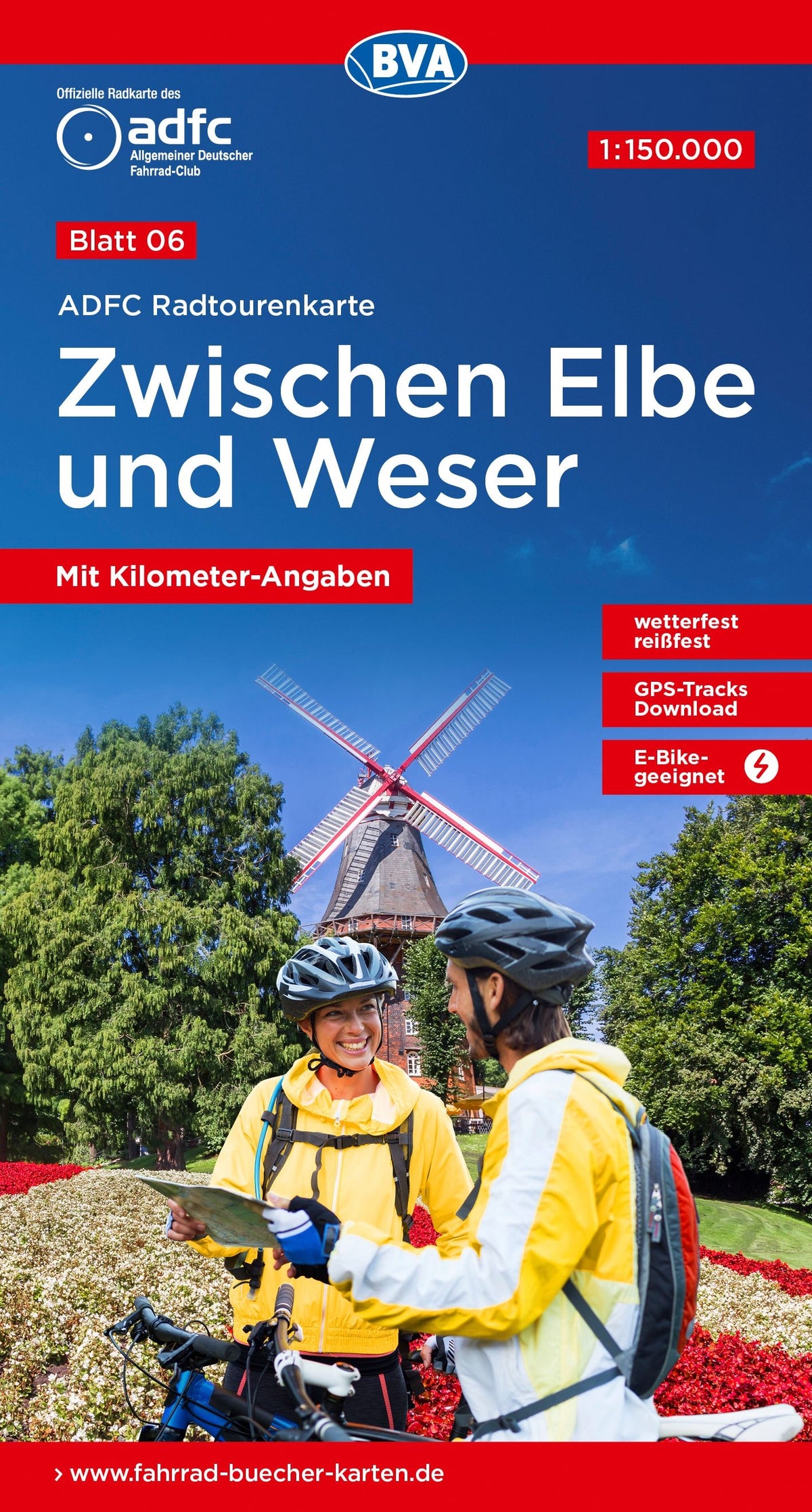 Fietskaart ADFC Radtourenkarte 6 Zwischen Elbe und Weser 1:150.000 (2022)